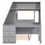 Lit superposé simple au-dessus d'un lit double avec lit gigogne et bureau, rangement - Lit gigogne gris Accessibilité-1763943181