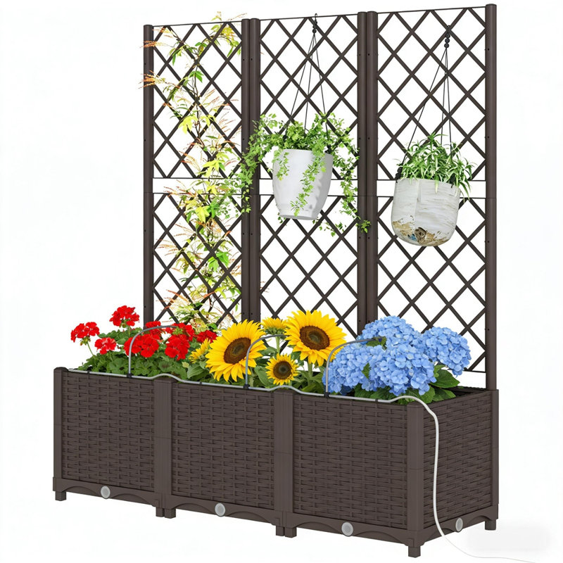 Outdoor Planter Box,Practical Self-Watering Raised Garden Bed