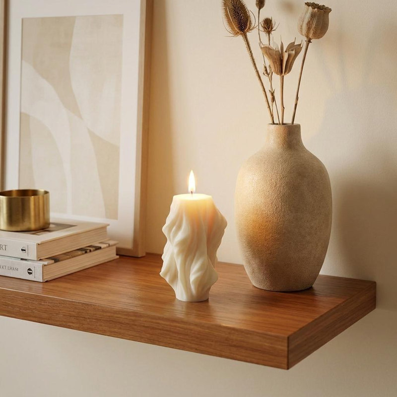 Bougie torsadée dimensionnelle blanche 4 po