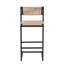 Ensemble de 2 tabourets de cuisine avec repose-pieds, repose-pieds en corde de papier pour confort, hauteur et style