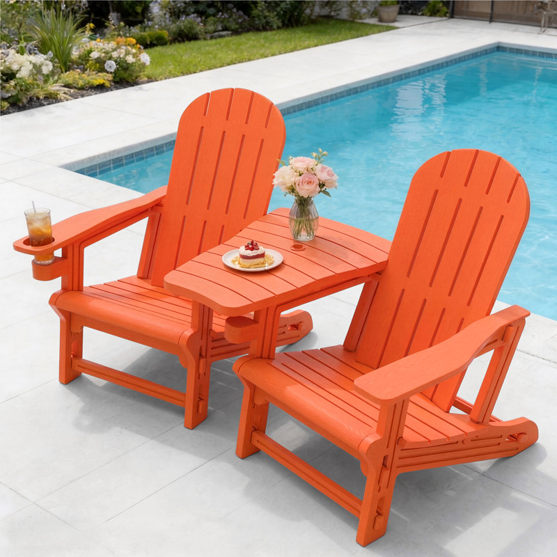 2-Person Outdoor Adirondack Chair, Orange