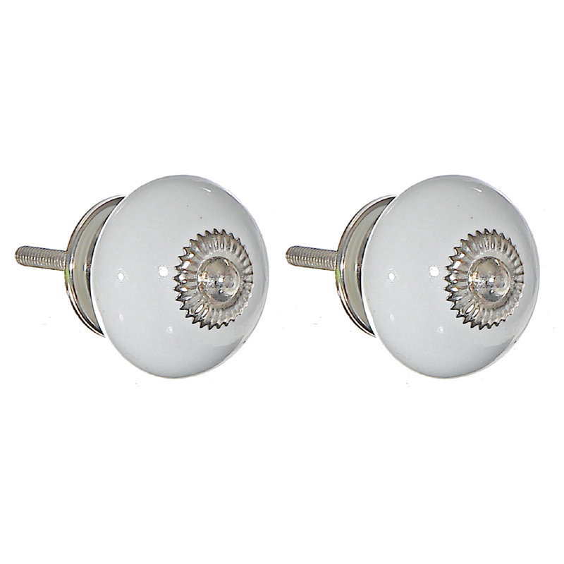 Decorative Smooth Knob Set Of 2 - Set Of 2, White