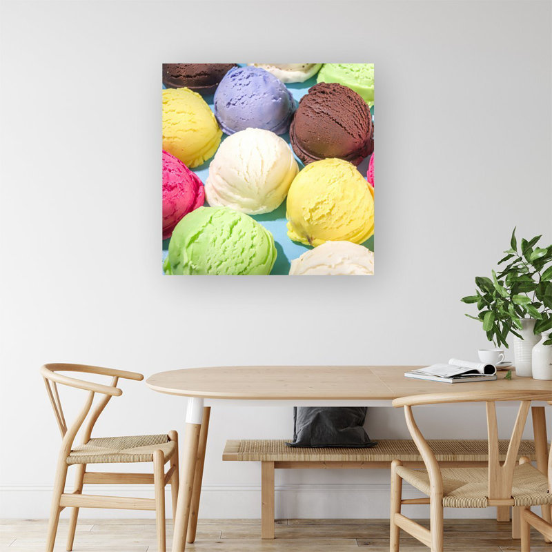 Ice Cream Scoops - Wrapped Canvas Print, 30cm H x 30cm W x 3.8cm D