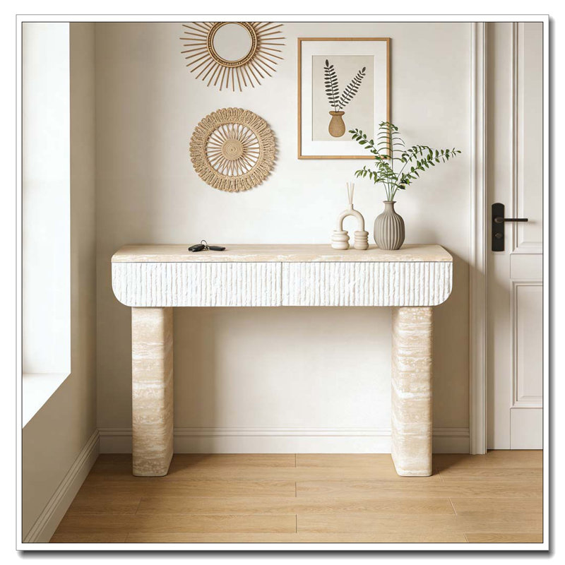 Console, canapé, Beige + jaune