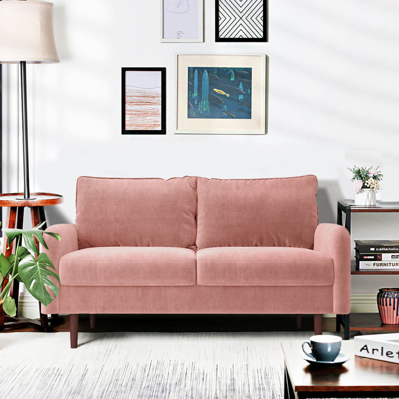 Causeuse Hessville, Velours rose