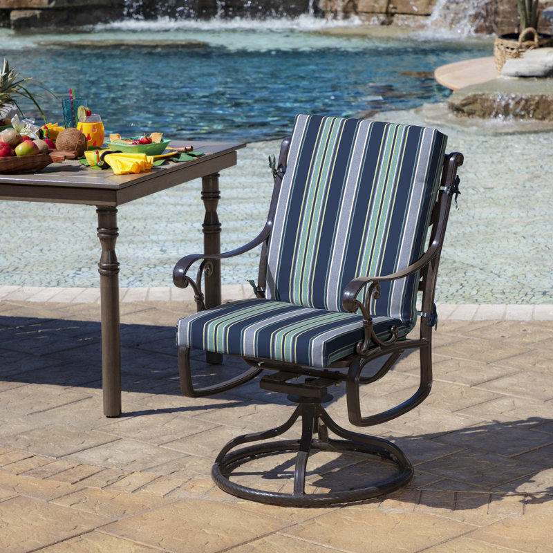ARDEN Outdoor Lounge Chair 3.5" Cushion, 3.5" H x 20" W x 20" D, Blue/Gray