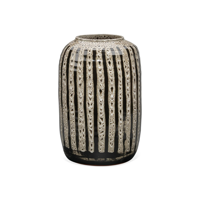 Barnaby Black and Beige Ceramic Table Vase