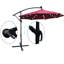 Parasol de patio à énergie solaire 10 pi - lumières à DEL, imperméables, 8 nervures, pour la cour arrière de la piscine avec éclairage, manivelle, cour arrière à base croisée, terrasse,
