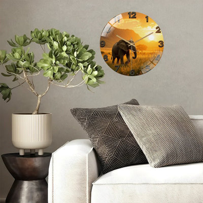 Horloge murale décorative pour éléphant 12 po