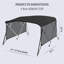 Dessus de bateau 54 po H 54 po: toile en polyuréthane marine 600D, rideaux latéraux translucides à fermeture à glissière, structure en aluminium de 1 po, soleil imperméable (version rideau latéral translucide)-125517069