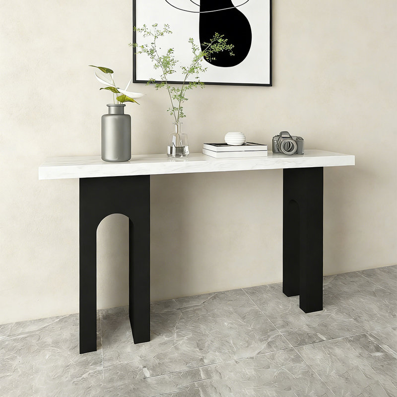 Console en faux marbre, 31.5" H x 59.06" L x 11.81" W