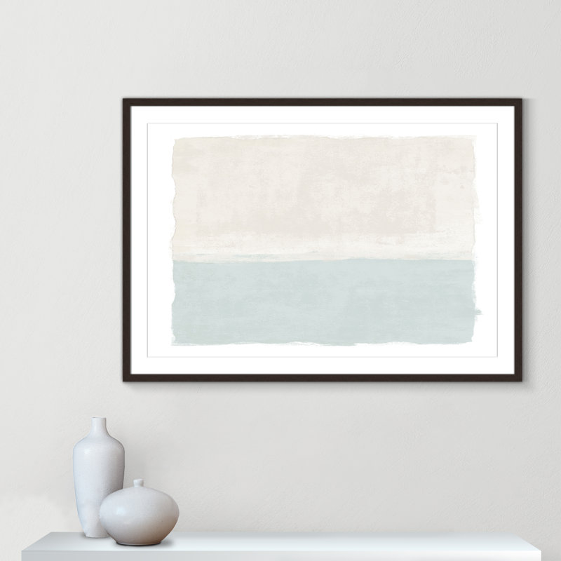 «Ocean Tides II», reproduction de paysage par Natalie Carpentieri, L 41,5 po x H 29,5 po, Imprimé mat, Noyer à grain ouvert