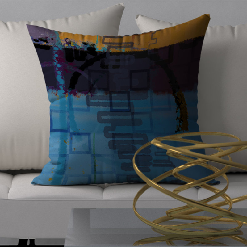 Spicey Abstract Reversible Throw Pillow, 24" x 24"