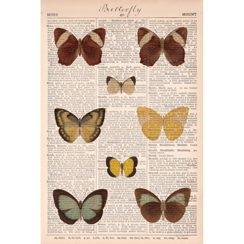 American Butterflies II by Sue Schlabach - Wrapped Canvas Painting, 91cm H x 61cm W