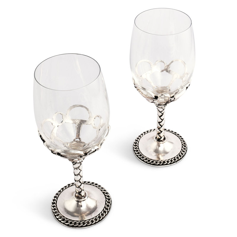 Ensemble de 2 pièces 14 oz. Ensemble de verres à vin en verre blanc