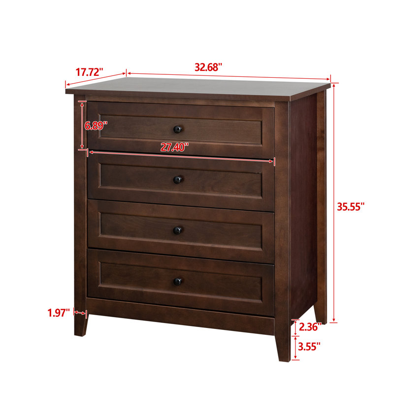 Luly 32.7'' Wide 4 - Drawer Storage Cabinet