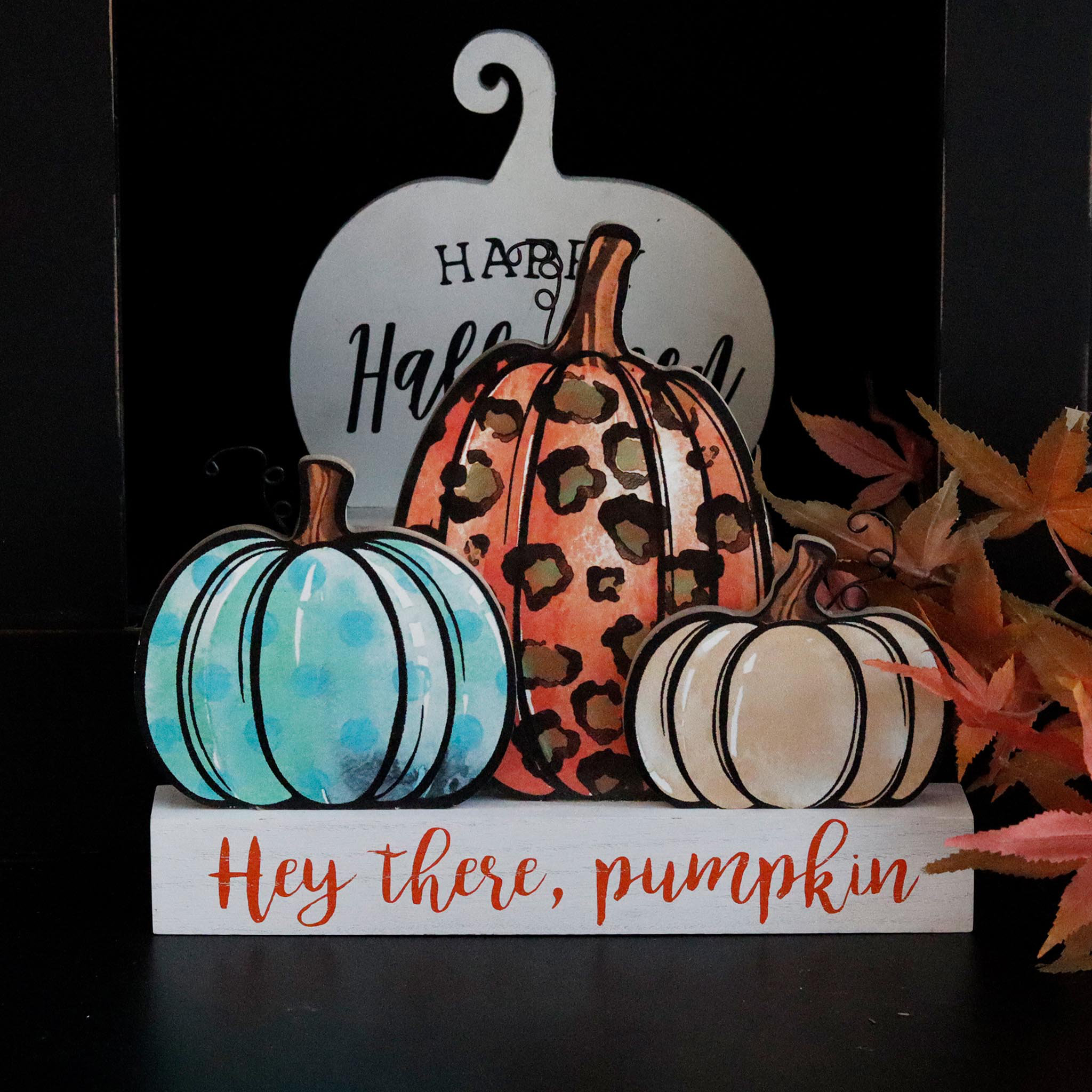 Buy Happy Harvest Cutout, Unfinished Pine Circle, Pumpkin Door Hanger