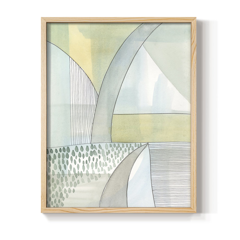 Mint Reflection II Framed Print - Solid Wood, 11" H x 9" W, Natural