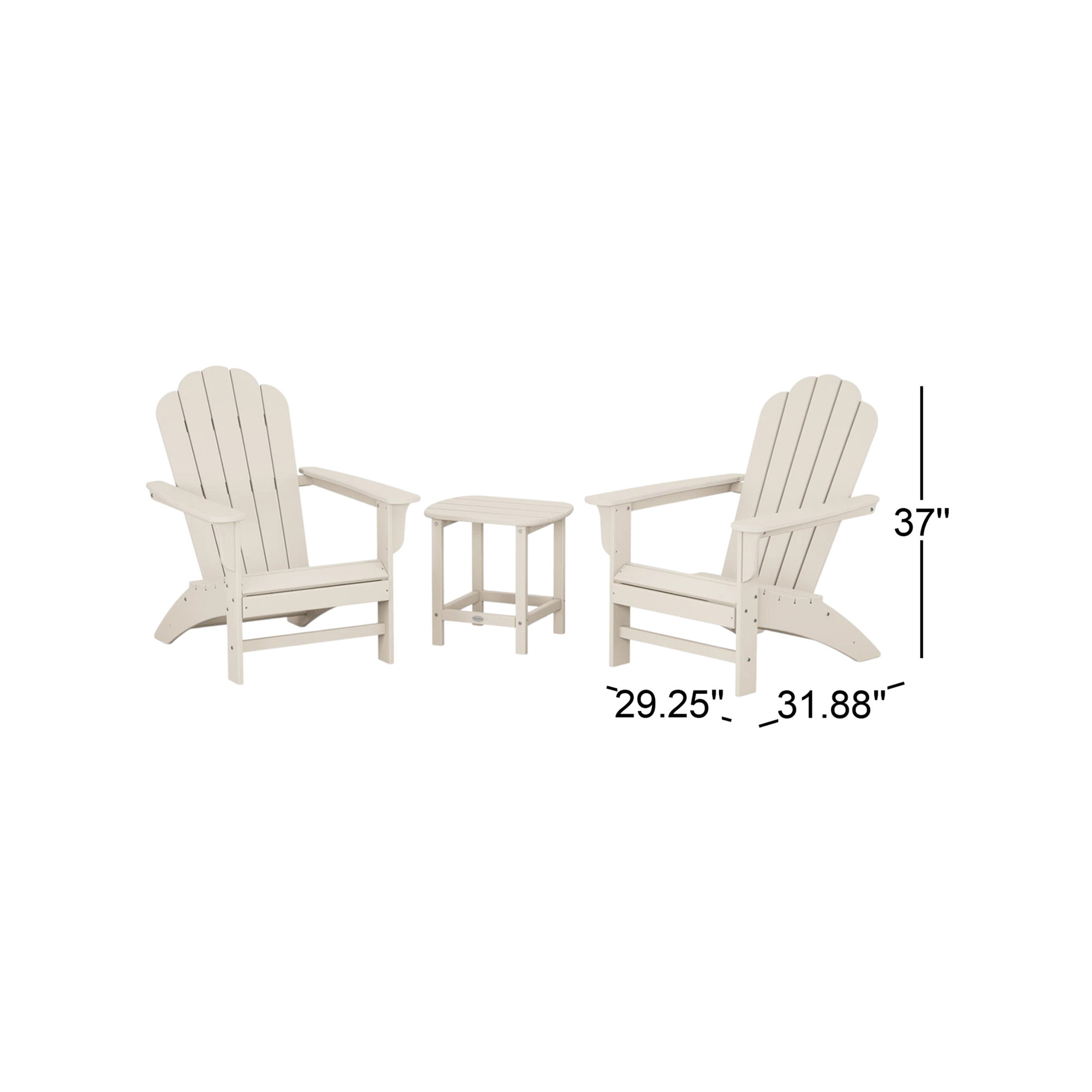 POLYWOOD Country Living Adirondack Chair Set, Sand