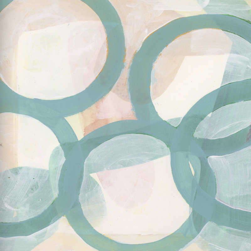 Aqua Circles III by Cartissi - Wrapped Canvas Painting, 36" H x 36" W