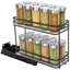 LYNK PROFESSIONAL® Pull Out Spice Rack Organizer for Inside Kitchen Cabinets - 4-1/4 inch, Black
