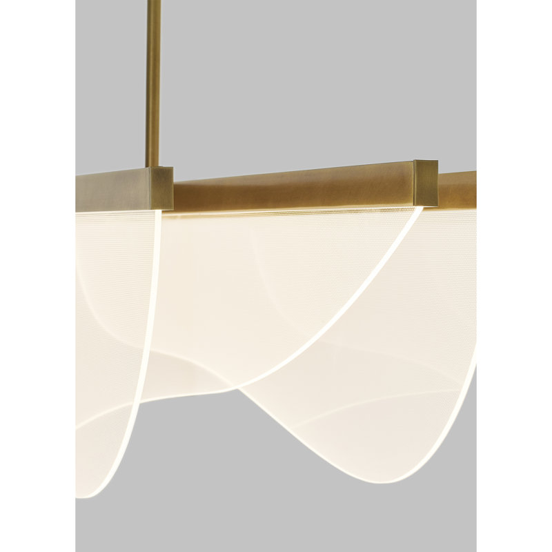 Nyra 12 - Light LED Pendant, Natural Brass