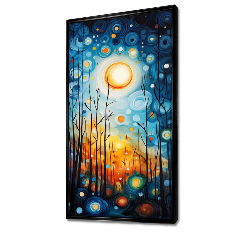 «Blue Yellow Bronwen II - Blue Serene», reproduction d'art sur toile, 40" H x 20" W, Cadre flottant noir