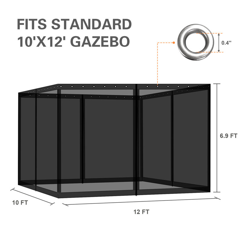 Remplacement de l'écran de moustiquaire universel Gazebo, 10 pi x 12 pi