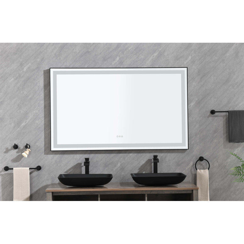 Miroir de salle de bain DEL, Doré, 36 po x 60 po