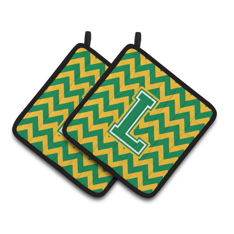 Poignée à chevrons, L, Vert/doré