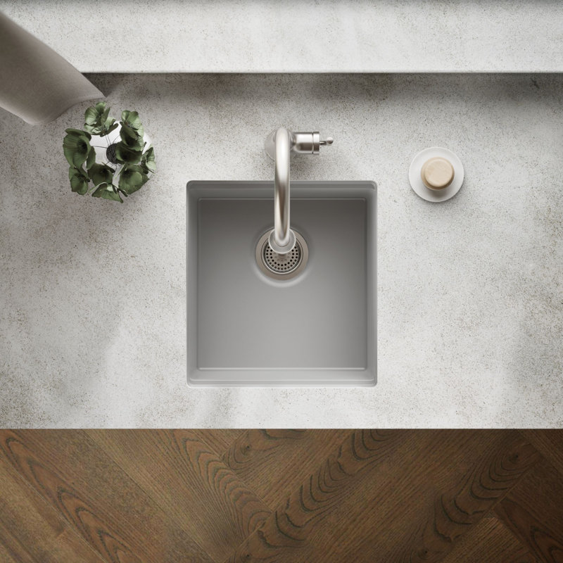 Billings Undermount Bar Sink With Accessories, Gray