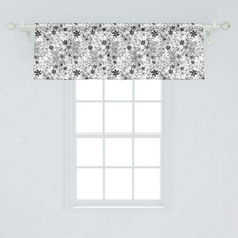 Cantonnière à motif floral Ambesonne