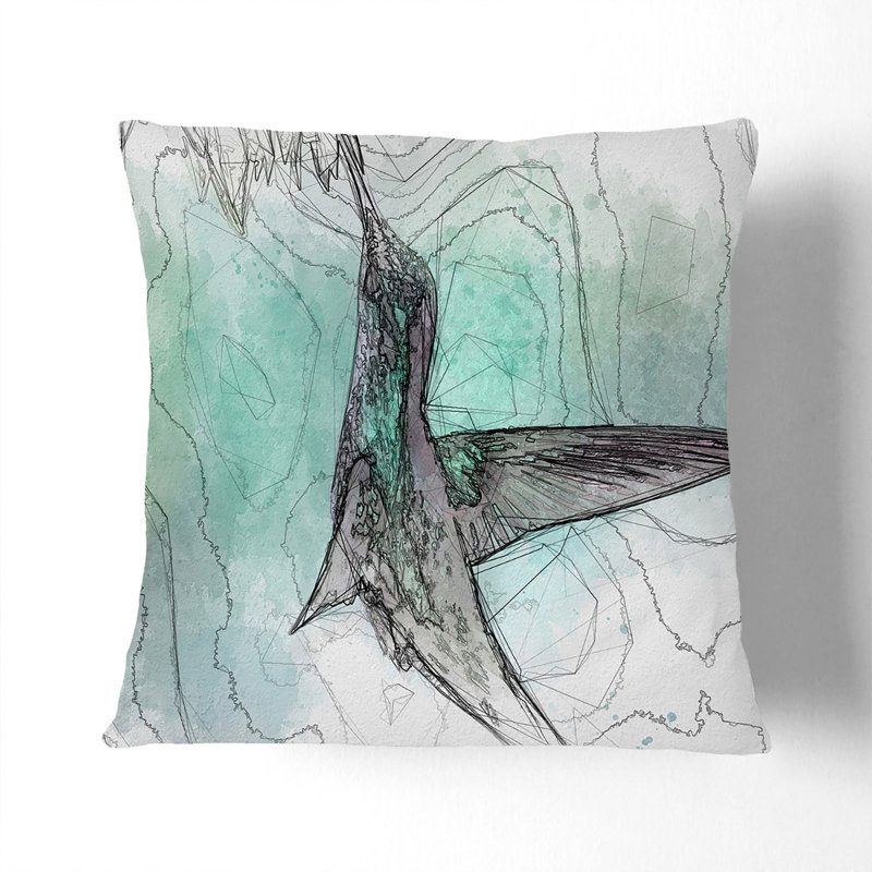 Hummingbird Cushion with Filling, 55cm H x 55cm W x 20cm D