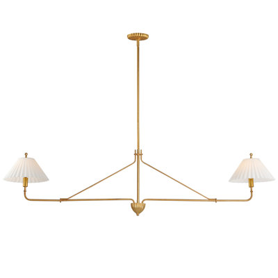 Gazania 2 - Light Gold Leaf Kitchen Island Pendant