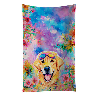 Yellow Labrador Hippie Dawg Kitchen Towel