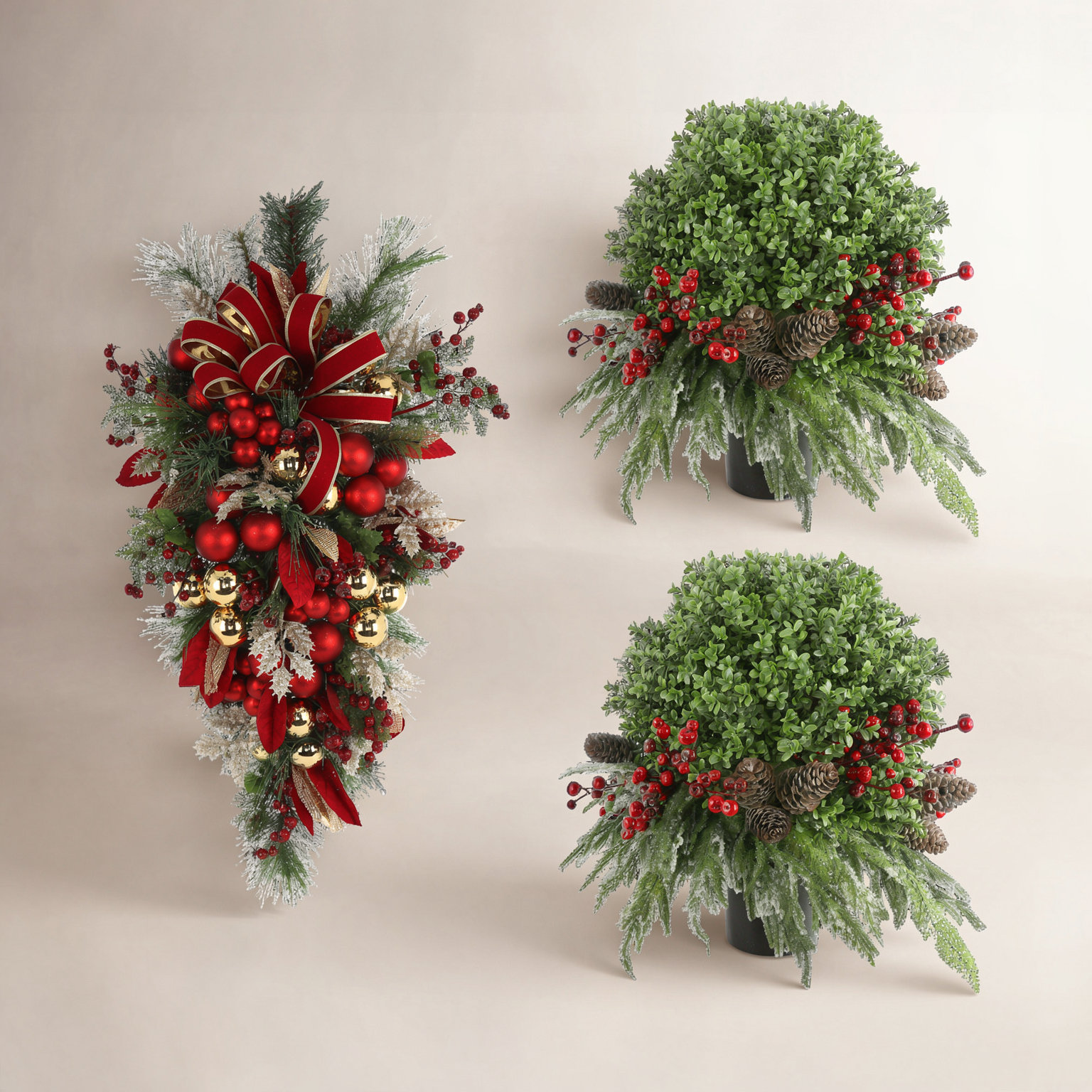 Merry and Bright 23" Boxwood Christmas Swag