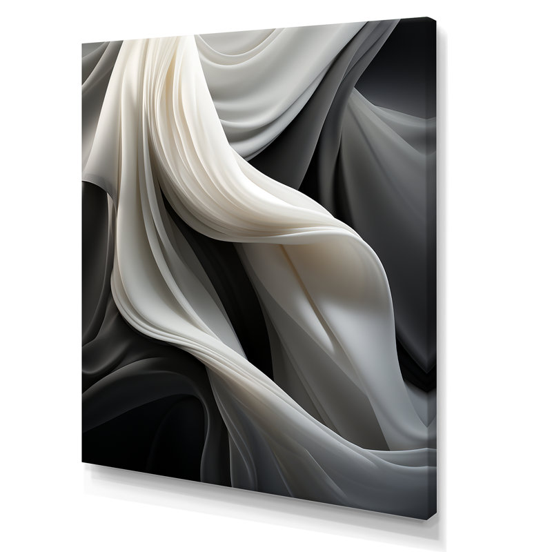 Gris, apaisant, ombres III, art mural abstrait, Toile tendue, H 32 po x l 24 po x P 1 po