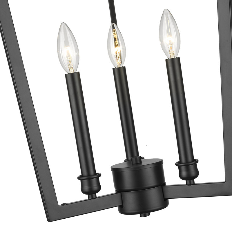 Luminaire suspendu carré à 3 lumières 