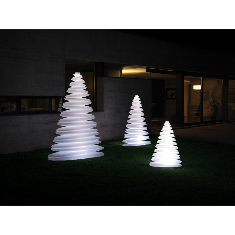 Chrismy Matte Ice White Battery Powered LED Outdoor Table Lamp, 80.25" H x 59.25" W x 21.25" D, Yes, Plug-In