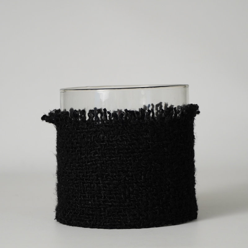 Porte-votive de table en verre Jalin, Gris foncé, H 6 po x l 6 po