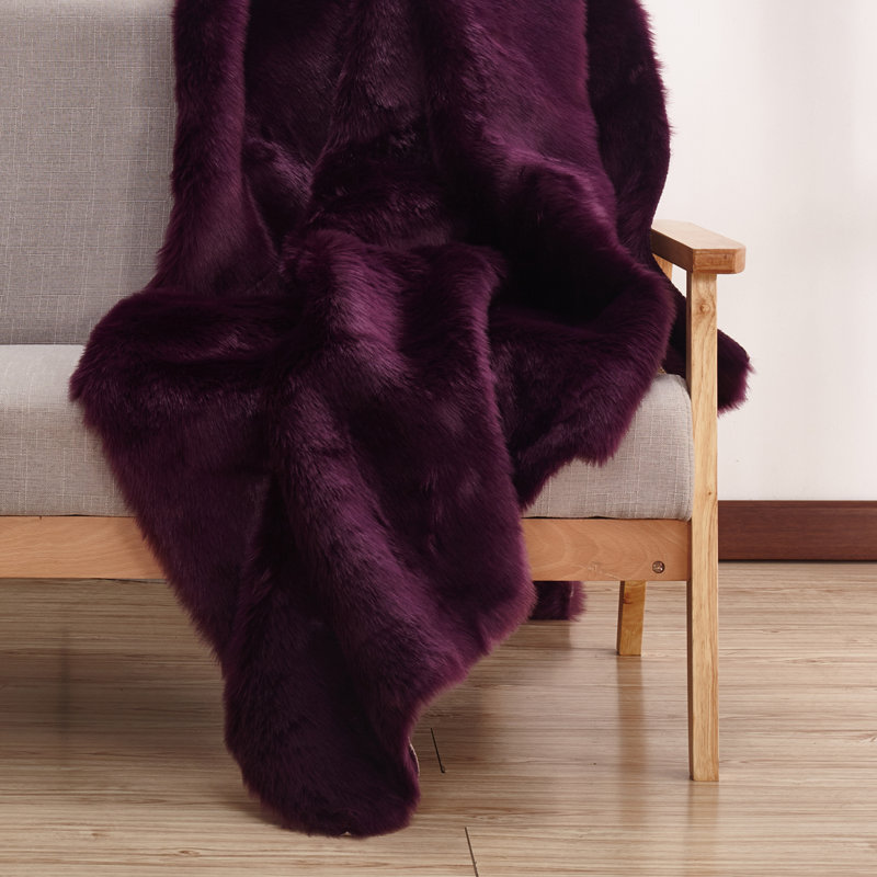 Tapis de zone mauve foncé fait main Derwent