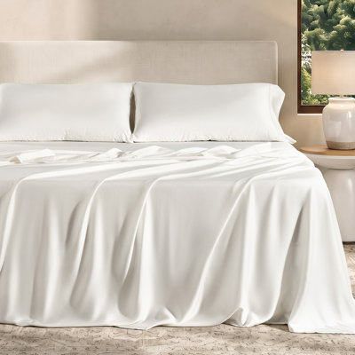 EverGrace 4-Piece Tencel Lyocell Sheet Set, Luxury Cooling Breathable Eucalyptus Bedding with 18 Inch Deep Pocket
