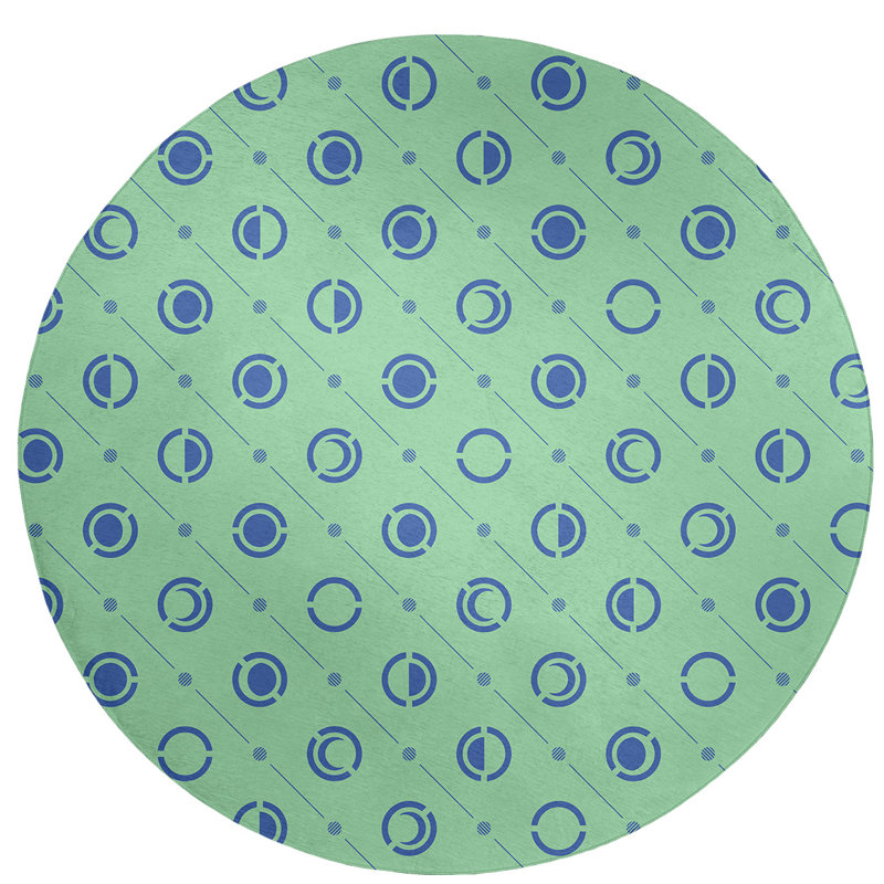 Chenille Geometric Indoor Rug, Round 5'