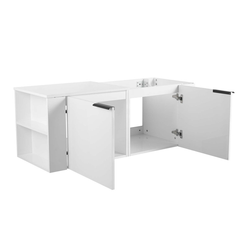 Ensemble de meuble-lavabo pour salle de bain 48 po pour grand espace, Blanc