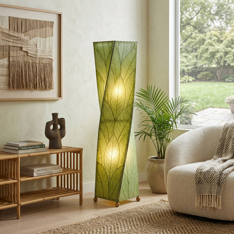 Conrado 48'' Black Novelty Floor Lamp, Green