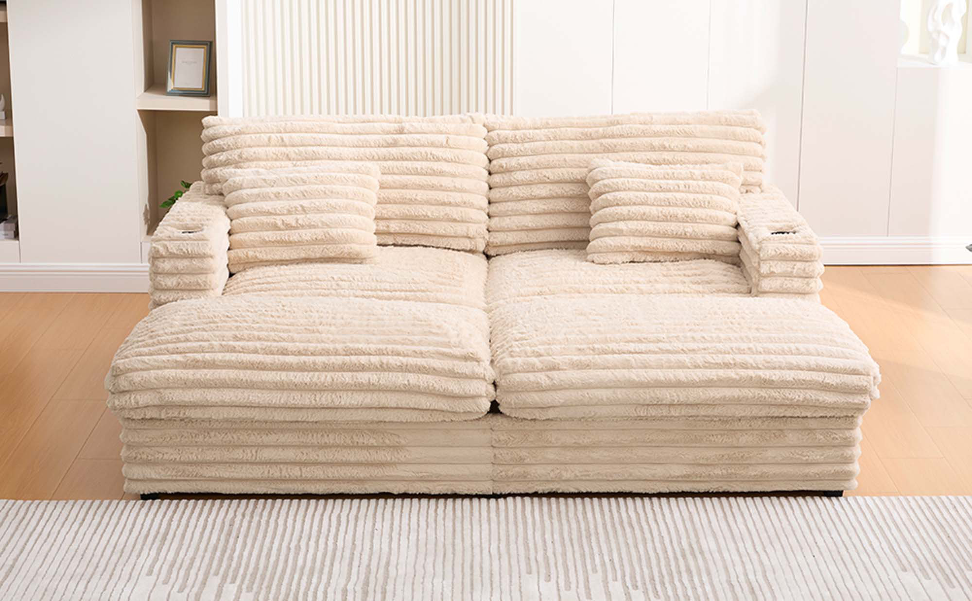 Latitude Run® Oversized Double Chaise Lounge Sofa 83.5" Sofa Bed Cloud ...