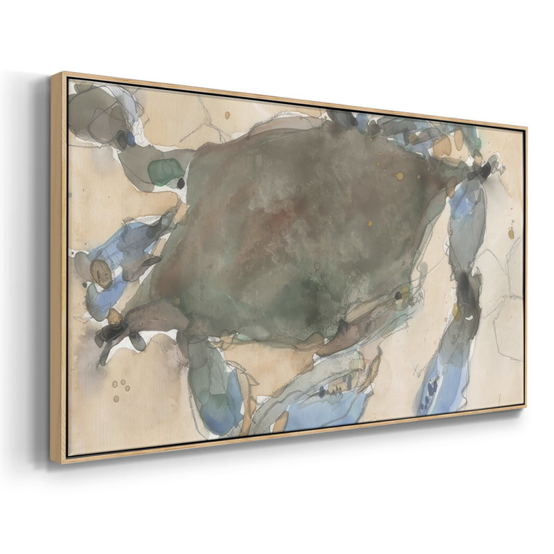 Le crabe du Maryland I - Toile tendue avec châssis encadré - Prêt à être accroché, Naturel, H 17 po x l 33 po