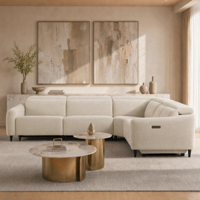 118'' Power Reclining Sofa With Independent Headrest & Footrest Adjustment And Built-In USB & Type-C Ports