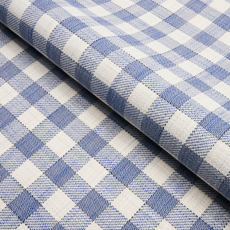 Martina Plaid Indoor/Outdoor Fabric, Navy