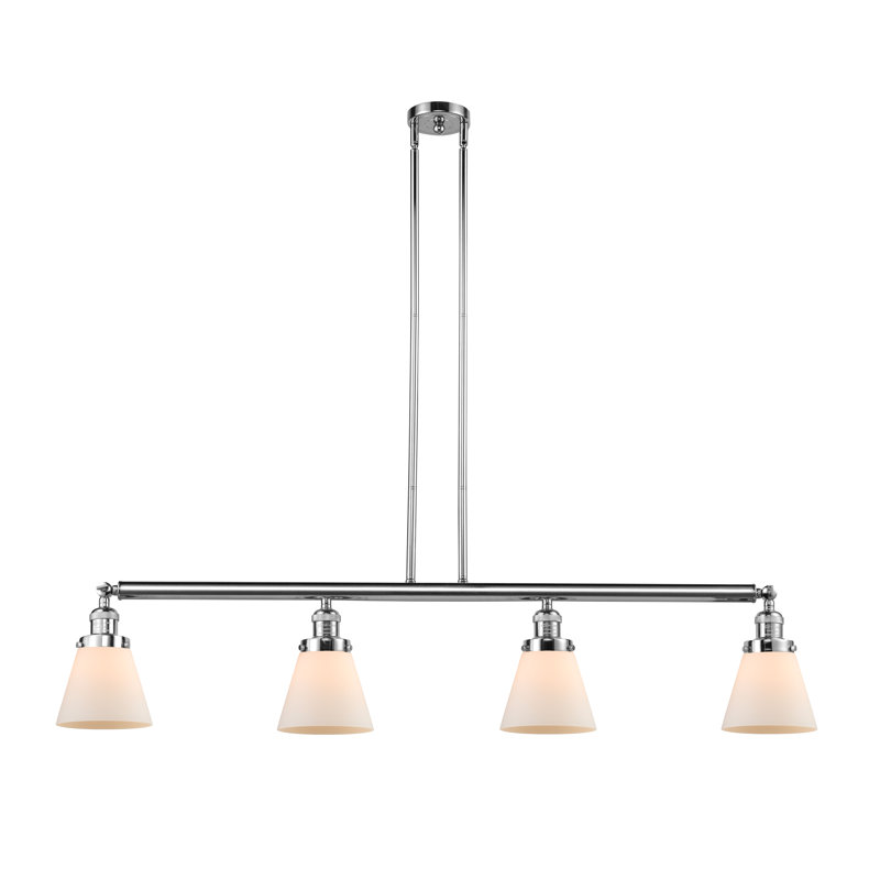 Montes 4 - Light Kitchen Island Pendant, No Bulb Included, Matte White Cased, Polished Nickel